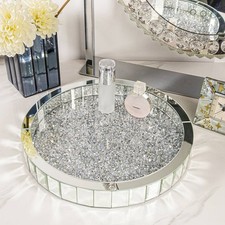 Dekotablett Spiegel Parfüm Schmuck Tablett mit Rahmen Gespiegelt Serviertablett