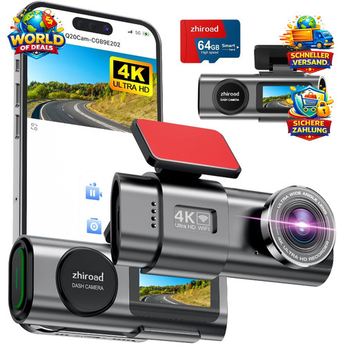 Dashcam wifi app steuerung - 4k,