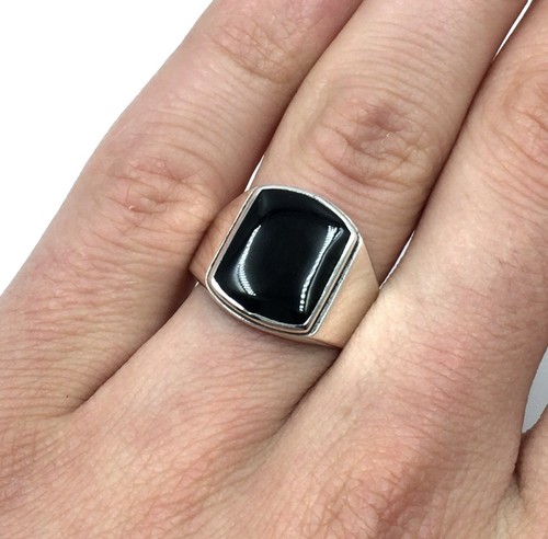 925 silber ring schwarzer - silber,