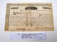 Hist. Wertpapier: Cleveland, Painesville and Ashtabula Rail Road Comp  von 1856