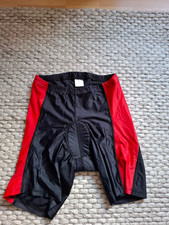 Fahrrad Sport Unisex Radler Hose kurz schwarz rot mit Einsatz Gr. M  40/42