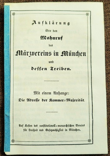 1849 aufklärung über den - 1849,