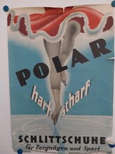 Altes Reklame Plakat ca. 1936: Polar Schlittschuhe