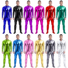 Herren Jumpsuit Clubwear Bodysuit Zentai Metallic Männlich Body Performance