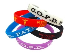 5x COPD chronisch obstruktive Lungenerkrankung Armband MEDIZINISCHES ALARMARMBAND