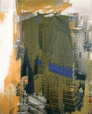 Abstrakt City Urban XXL 150 x120 cm Silber Aluminium Pop Art/Bild/Gemälde/Loft