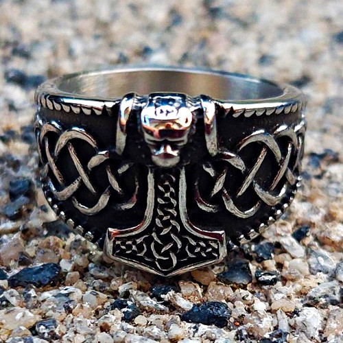 Ring silberfarben schwarz