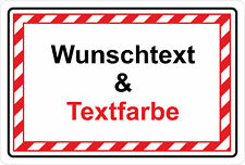 Schilder Schild Warnschild  Hinweisschild - Wunschtext & Textfarbe