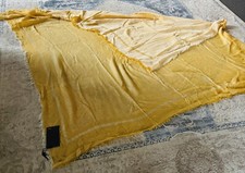 Cooler Schal Tuch FENDI ROMA Gelb Weiß Zucca Kaschmir Seide 135 x 135 cm Top!