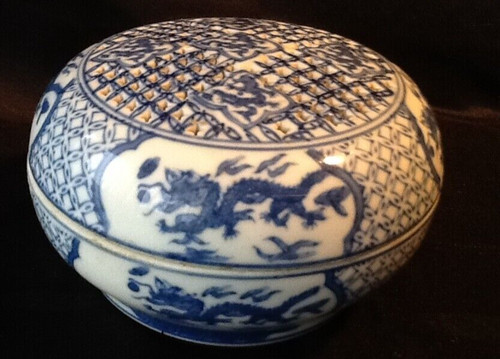 China drache blau weiß - drache, deckel