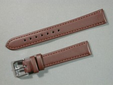 echt Lederuhrenarmband braun seidenmatt 16mm breit schöne Edelstahlschliesse7776