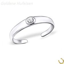 ZEHENRING Weiss Kristall 925er Silber Zehring Geschenkidee Verstellbar 9595