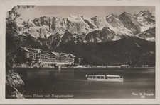 AK/ Postkarte : Dampfboot vor Hotel Eibsee - 1932