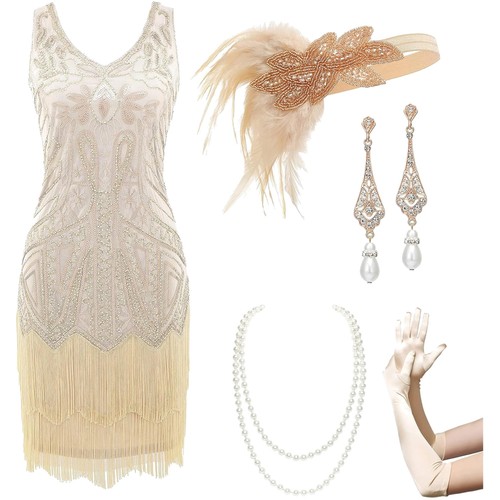 1920er damen flapper - kleid, set