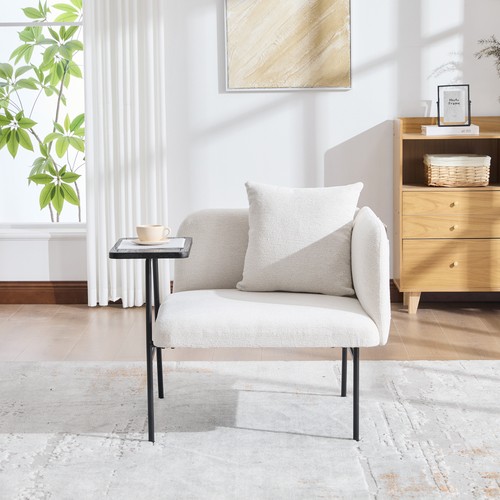 Sessel beige chenille mit - sessel,