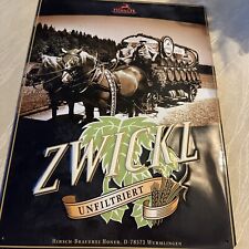 Großes Blechschild Retro Bier Bar Deko, Metallschild, Hirsch Brauerei, Zwickl.