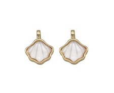 Gold White MOP Shell Charm