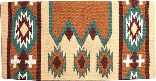 Rust tan teal - teal, cream