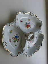 Porzellanschale, 3 teilig, handgemalt, Goldrand, Blumenmuster