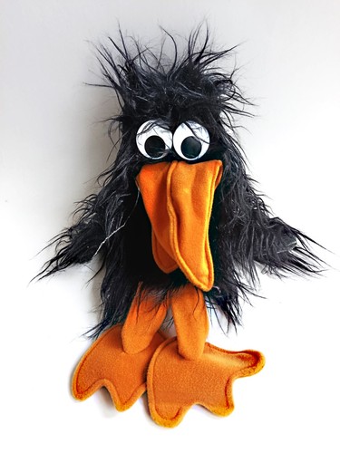 Handpuppe schwarzer rabe 45 - schwarzer,