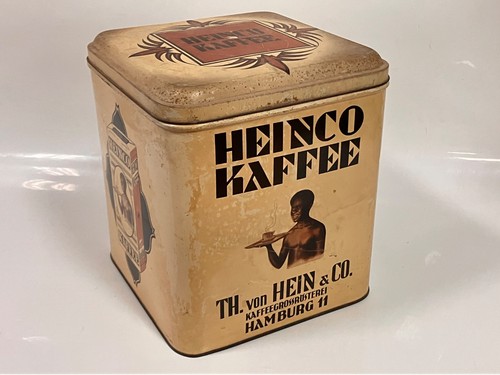 Antike heinco kaffee - kaffee, blechdose