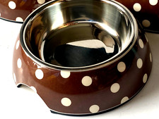 Hunter Melamin Hundenapf Kunststoff Edehlstahl gepunktet braun 350ml HUN2075