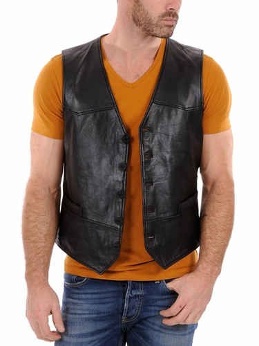 Schwarz lammleder slim - schwarz, herren