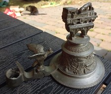 original  Zinn Deckel Reservistenkrug Erinnerungskrug mit Lok  Eisenbahn