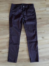 STREET ONE YORK Damen Jeans Hose Gr. 38/30 lila violett Stretch Beschichtet