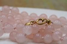 Rosenquarz Perlenkette mit