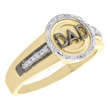 10K Gelbgold Rund Diamant Papa