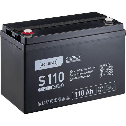 Solarbatterie agm 12v 110ah - 12v,