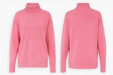? EVA LUTZ Damen Pullover Kaschmir Stehkragen Rosa weich neu. 46