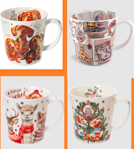 Kaffeebecher dackel katzen - 1,