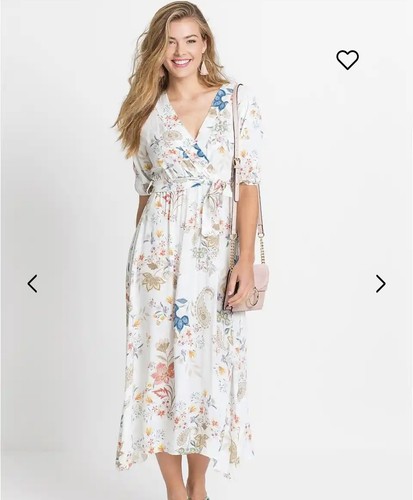 Midi sommerkleid blumen - blumen, weiß