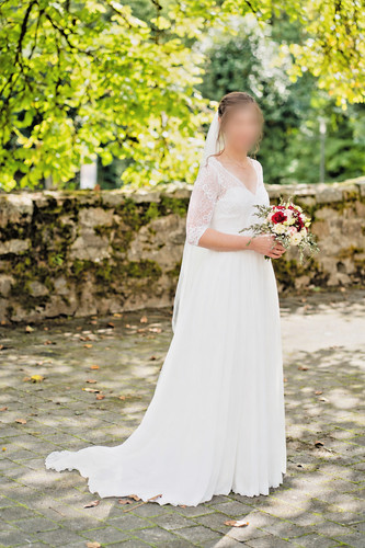 Brautkleid weiß mit - brautkleid,