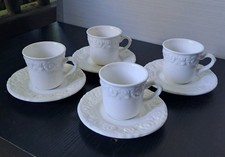 4 Stück Quadrifoglio Franco Giorgi Rosen Rose Kaffeetasse Tasse Untertasse