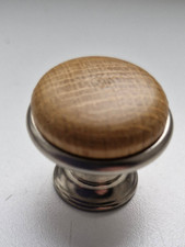 Holzknopf Eiche massiv rustikal rund Ø 30 mm 26 mm hoch Metallfuß Holzgriff