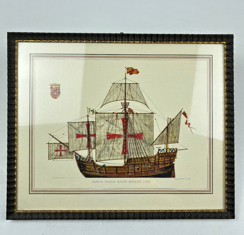 Vintage kunstdruck schiff - vintage,