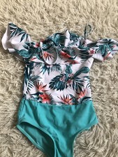 Badeanzug 130 Mädchen  Pflanzen 