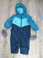 Schneeanzug Winteranzug Einteiler Unisex blau-grün gefüttert Größe 80