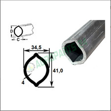 Zitronenprofil Profilrohr Zapfwellenprofil L300-1450 41×34,5×4 für Walterscheid