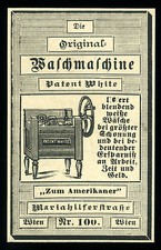 Alte Werbung Reklame 1887 Waschmaschine Patent White Zum Amerikaner Wien 