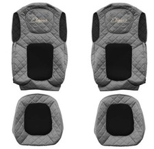F-CORE Elegance Q Sitzschonbezug Sitzbezüge Set Textil Eco-Leder Grau