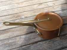 Kleiner Kupfertopf Stielkasserolle Kasserolle Stahl Messinggriff  Kupfersauteuse