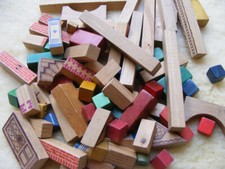 Bauklötze vintage Holz Baby Kleinkind alt selten sehr schön mit Brücken Waldorf