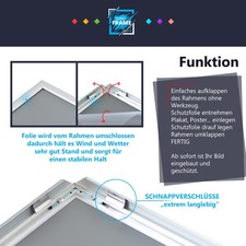 Edele schwarze ALU KLAPPRAHMEN DIN A1 A2 A3 A4 Plakatrahmen Wechselrahmen wertig