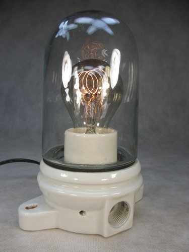 Antik glaskolbenlampe keramik - antik,