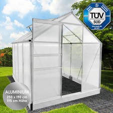 BRAST® Gewächshaus Aluminium mit Fundament | rostfrei wetterfest - 250x190x195cm