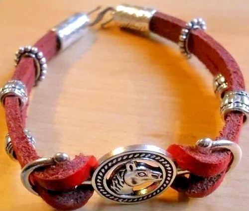 Rotes leder armband mit - rotes,
